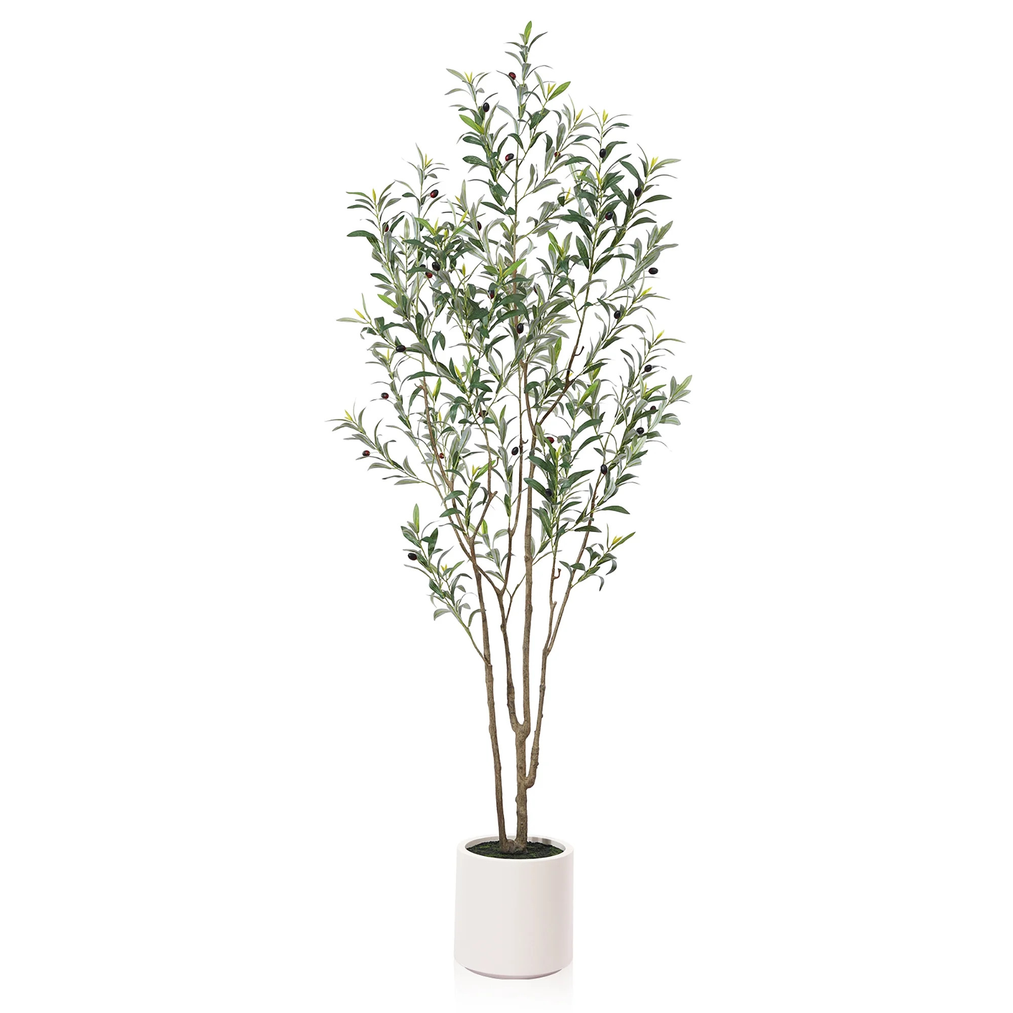 7FT Tall Large Artificial Olive Tree with 10.6 inches White Planter | Walmart (US)