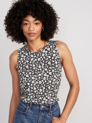 Sleeveless Luxe Floral-Print T-Shirt for Women | Old Navy (US)