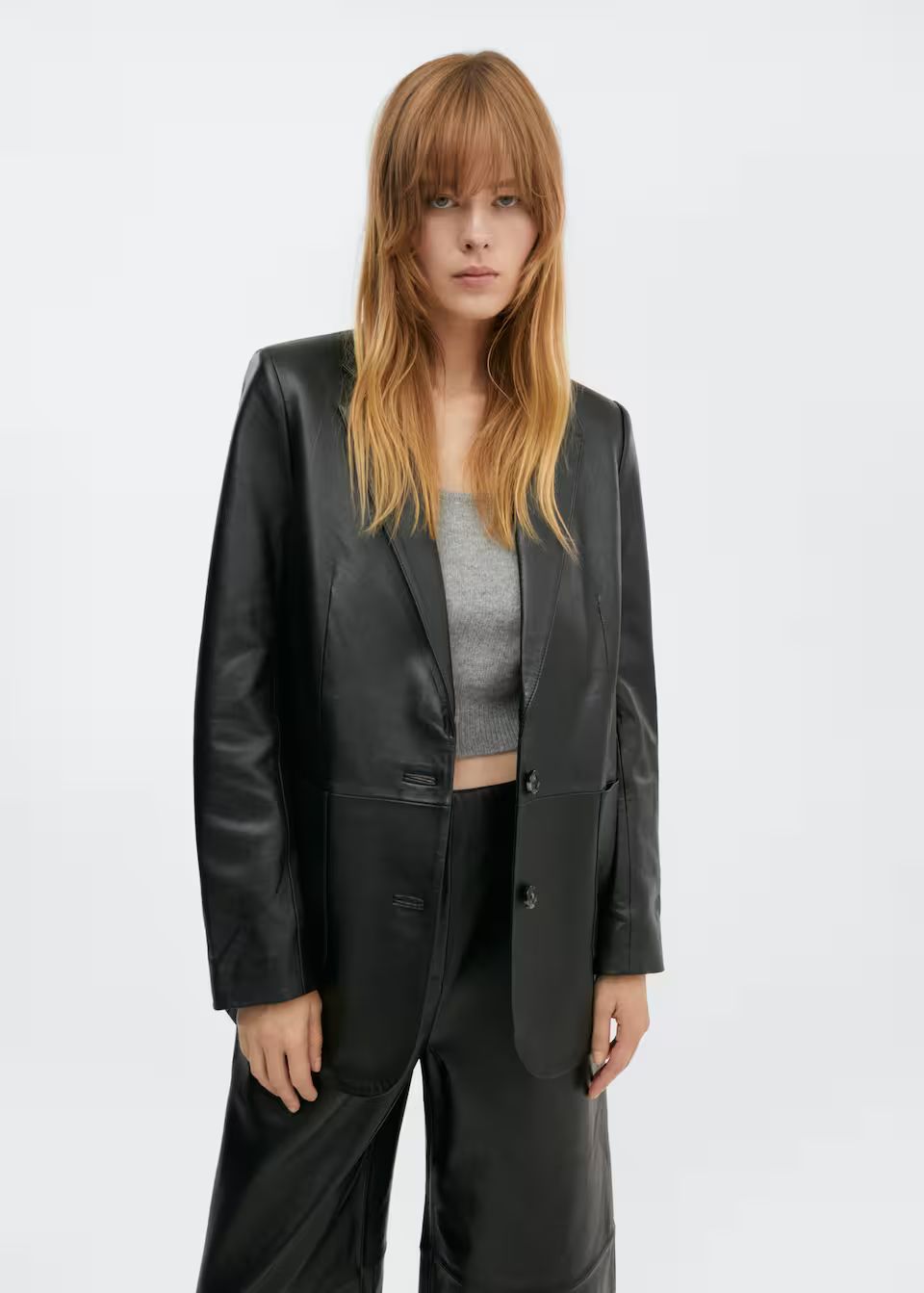 Leather jacket with pockets -  Women | Mango United Kingdom | MANGO (UK)