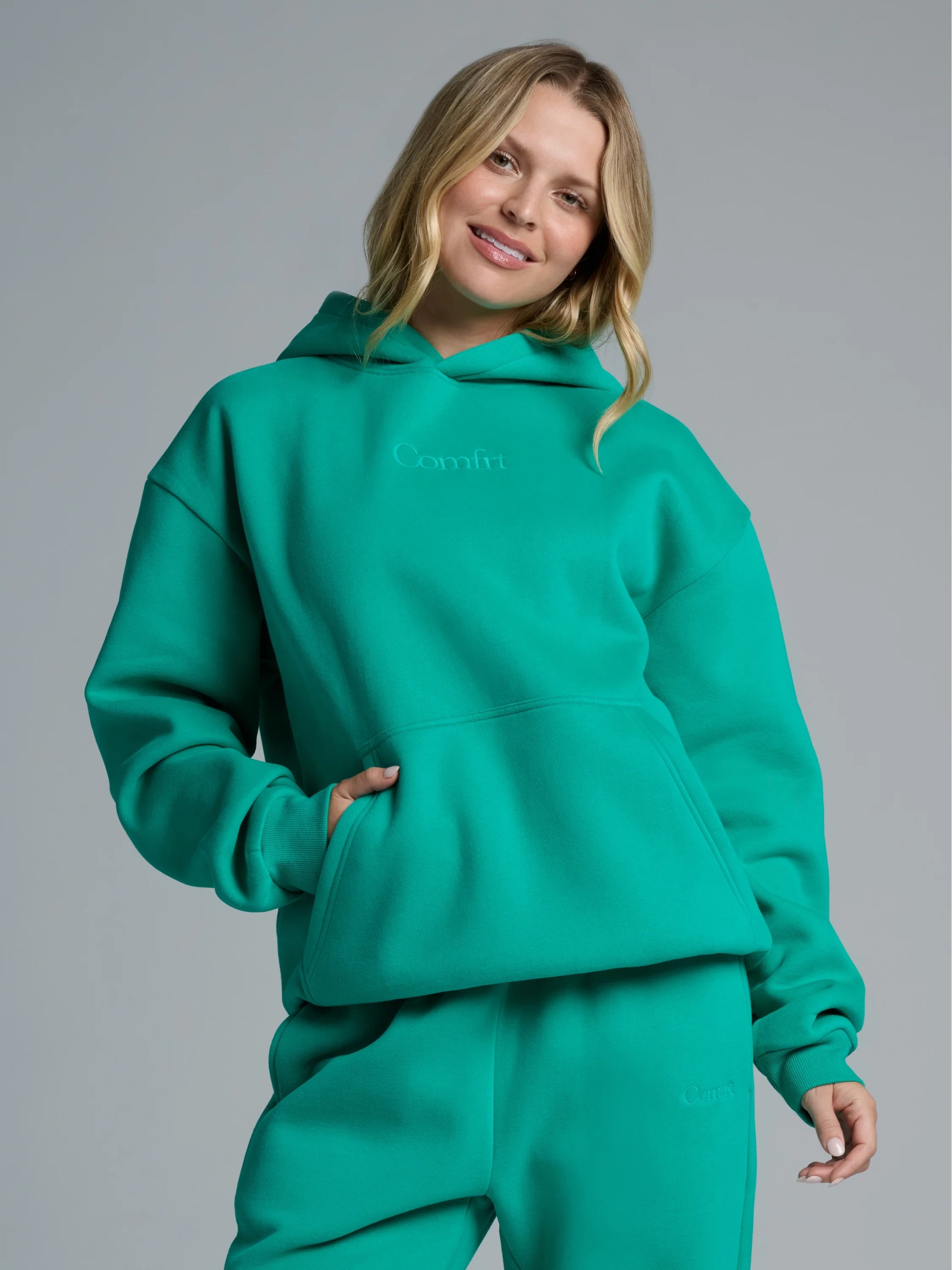 Comfrt Signature Hoodie | Aqua | Oversized | S | Small | Comfrt
