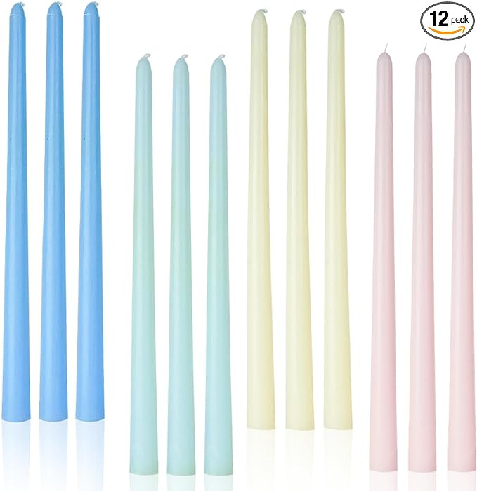 Colored Tall Taper Candles 12 inch Unscented Smokeless Long Tall Tapered Candle for Candlesticks ... | Amazon (US)
