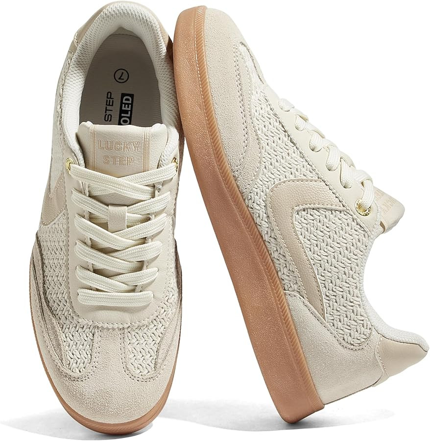 LUCKY STEP Women's Retro Fashion Sneakers Classic Casual Walking Shoes Non Slip Comfort Skate Sho... | Amazon (US)
