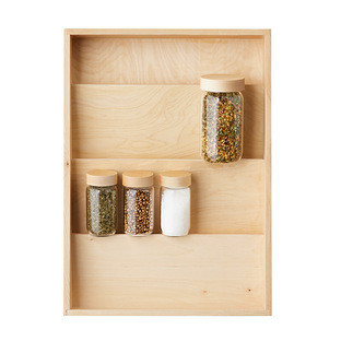 The Container Store® Narrow In-Drawer Spice Organizer Natural Birch | The Container Store
