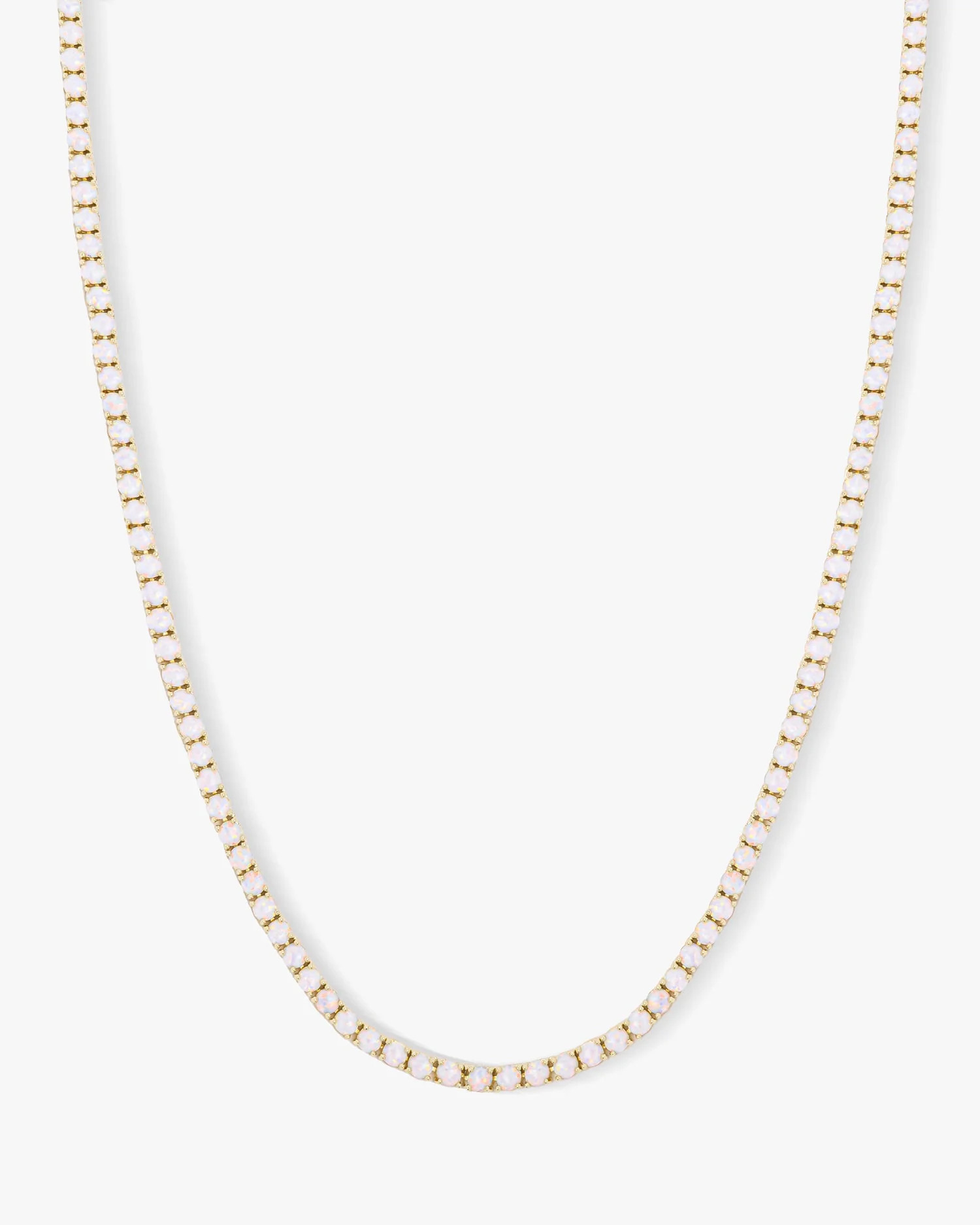 Grand Heiress Tennis Necklace 16" - Gold|White Opal | Melinda Maria Jewelry