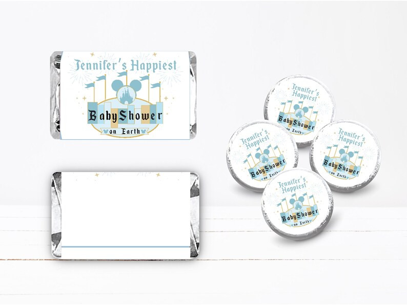 Happiest Birthday Baby Bridal Shower on Earth Disneyland Castle Inspired Hershey Chocolate Bar Wr... | Etsy (US)