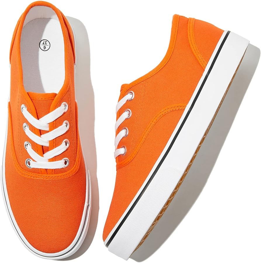 Womens Canvas Shoes Low Cut Canvas Sneakers Walking Running Shoes… | Amazon (US)