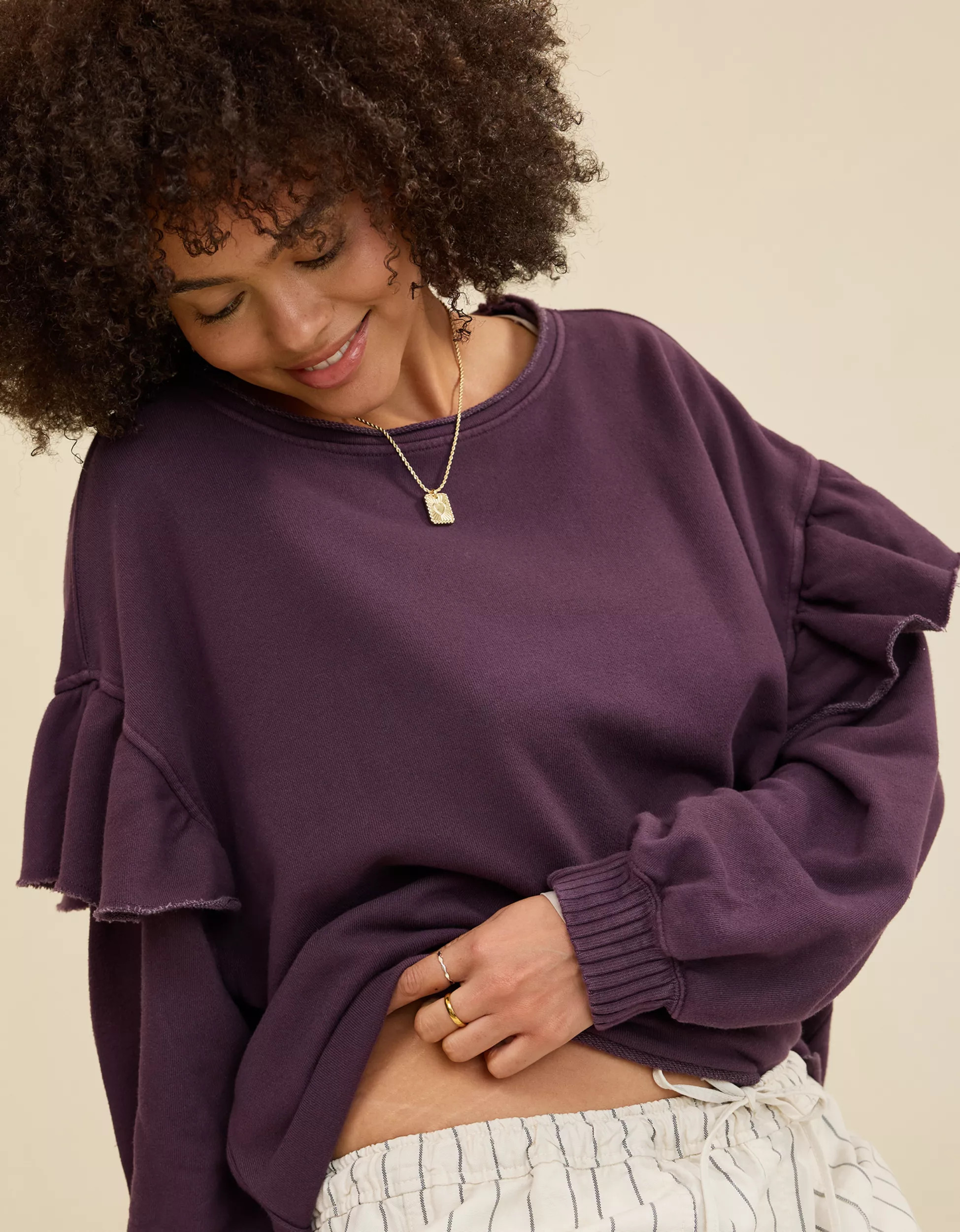 Aerie Ruffle Sleeve Sweatshirt | Aerie