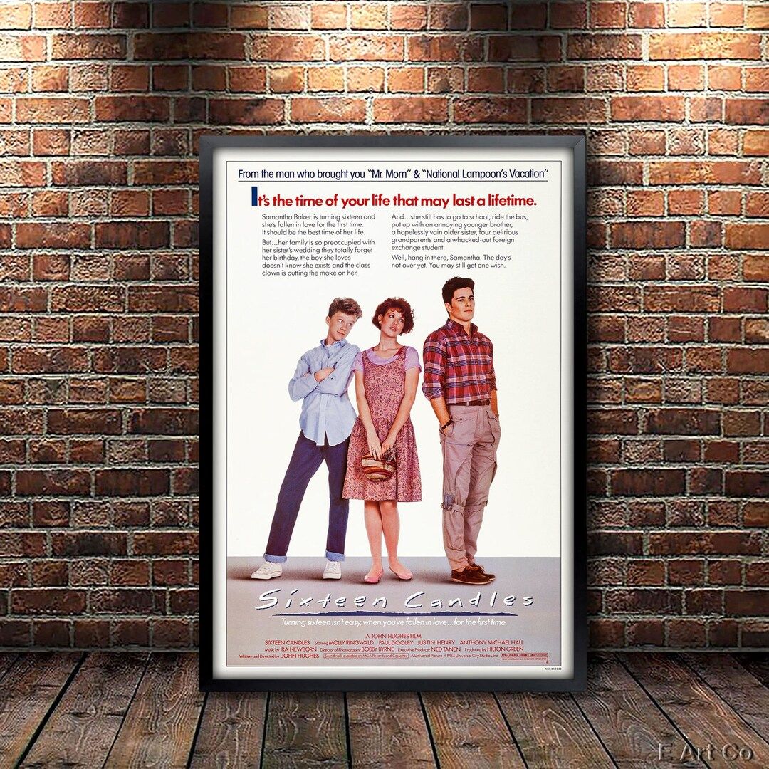 Sixteen Candles Movie Poster Framed and Ready to Hang. - Etsy | Etsy (US)