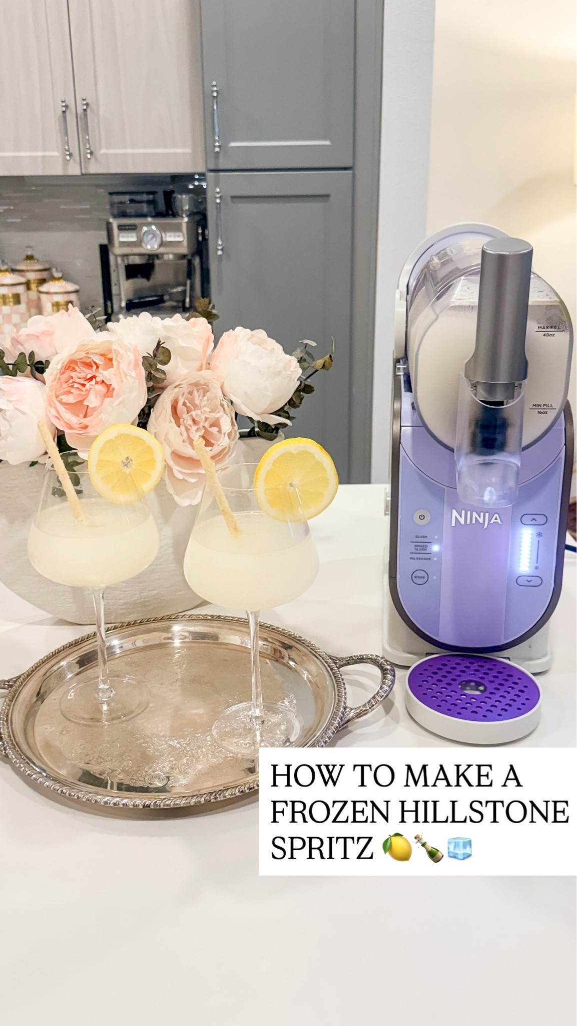 Supplies and ingredients to make a frozen Hillstone spritz!

Combine

13 oz Sauvignon Blanc
8 oz St-Germain
7 oz Gin
14 oz Simply Lemonade
6 oz Sparkling Water

Pour into your Ninja Slushi and run on the Spiked Slush setting. Garnish with a lemon twist and enjoy. 🥂

#LTKHome #LTKSeasonal #LTKfoodie