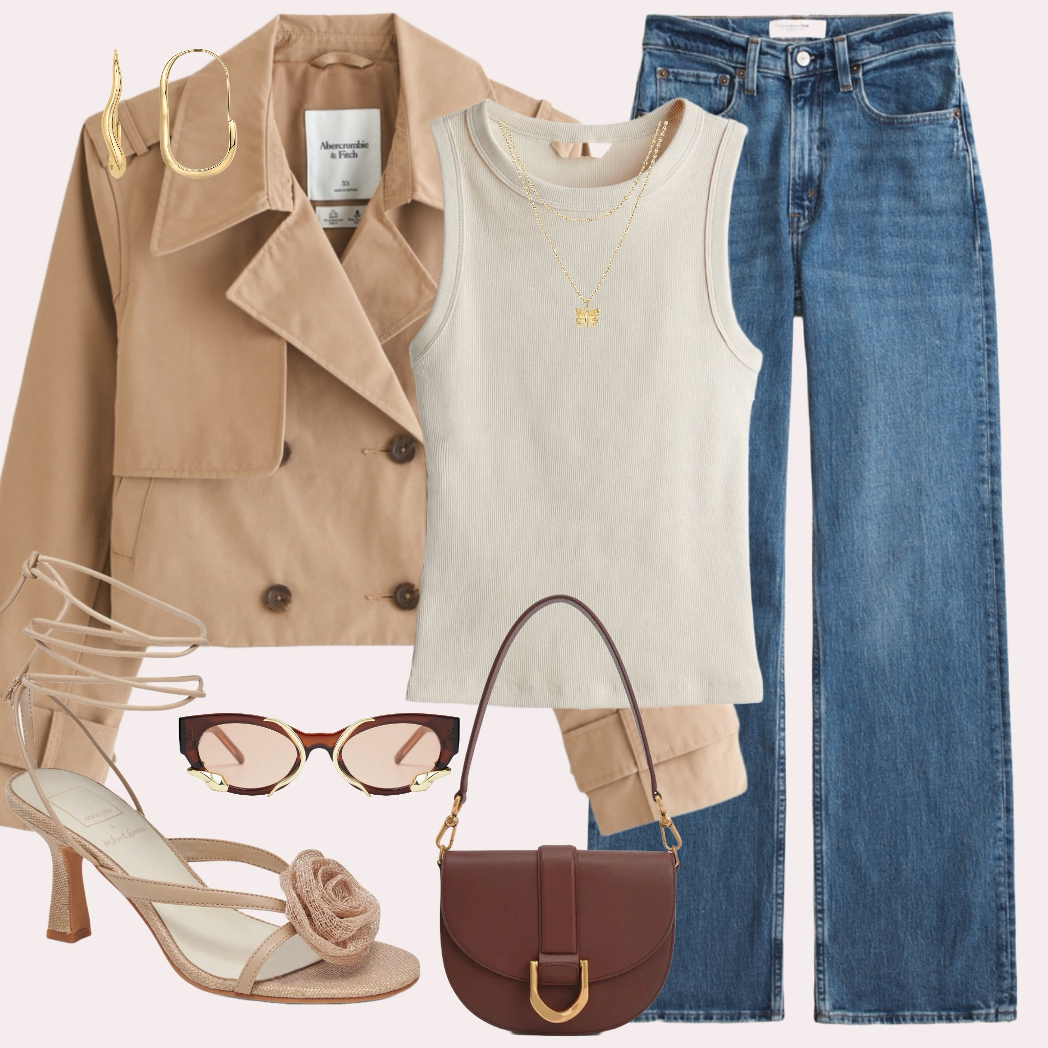 Casual fall outfit fashion inspo edit ☕️🧸🍂🤍

Brown/ tan tone outfit with cropped trench coat and Abercrombie jeans 👖 

All accessories from Amazon 

#fallfashion #backtoschooloutfit #falloutfit #casualoutfit

#LTKStyleTip #LTKSeasonal #LTKShoeCrush