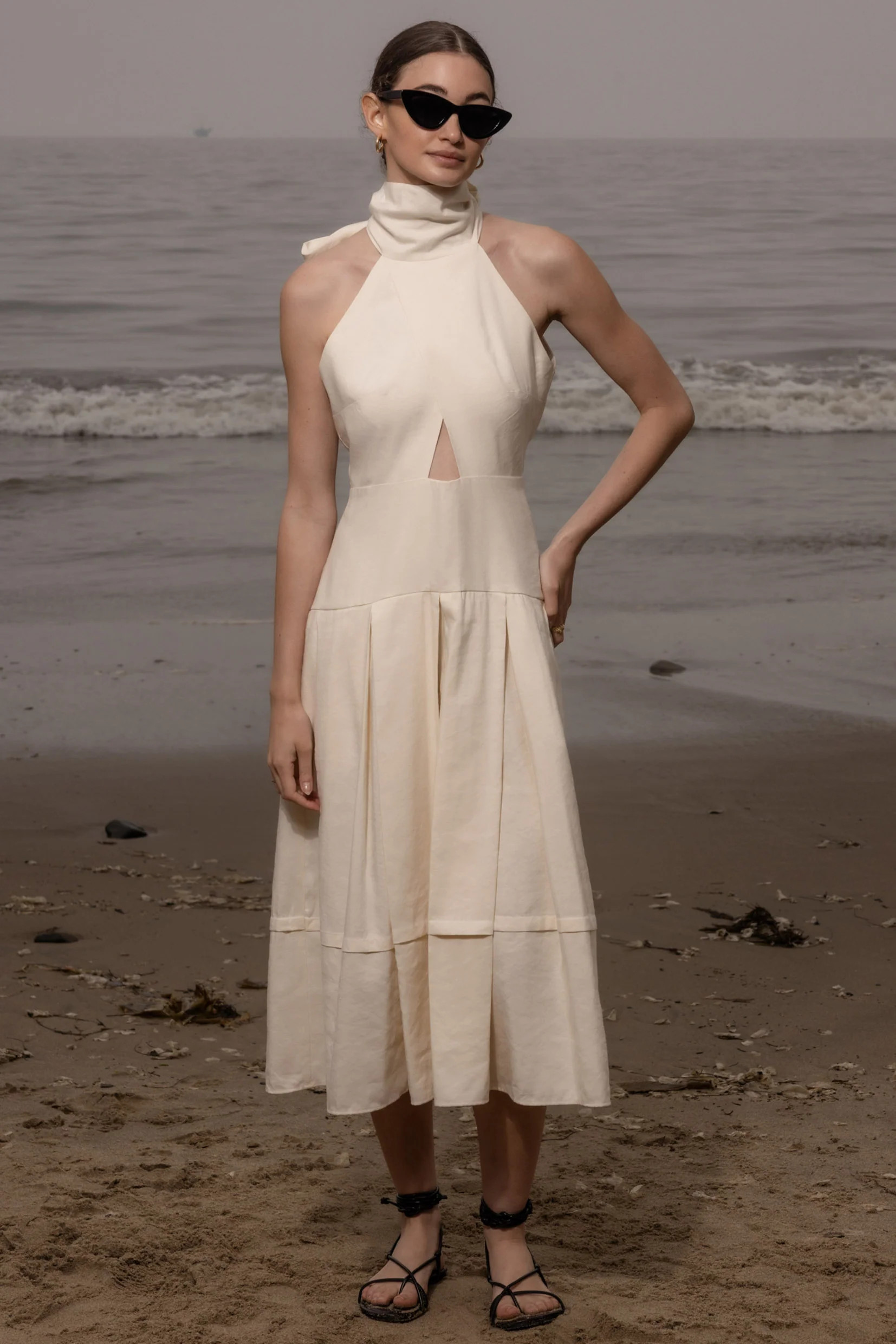 Ginger Dress - Ivory Linen | Heidi Merrick