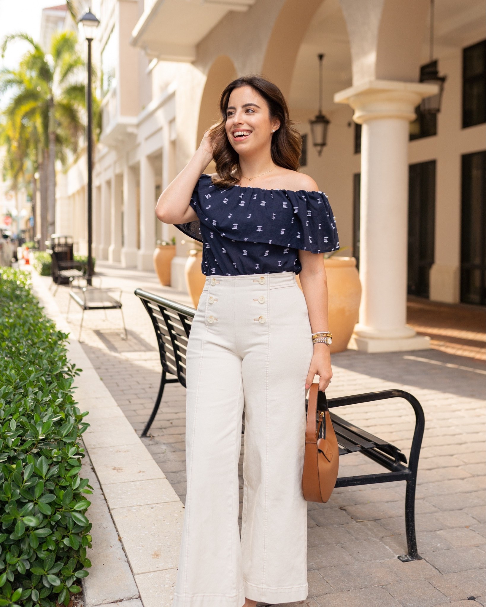 Chic office outfit idea: navy off shoulder top styled with this wide leg pants!

#businesscasual #workwear #fashionfinds #petitefashion

#LTKworkwear #LTKstyletip #LTKFind