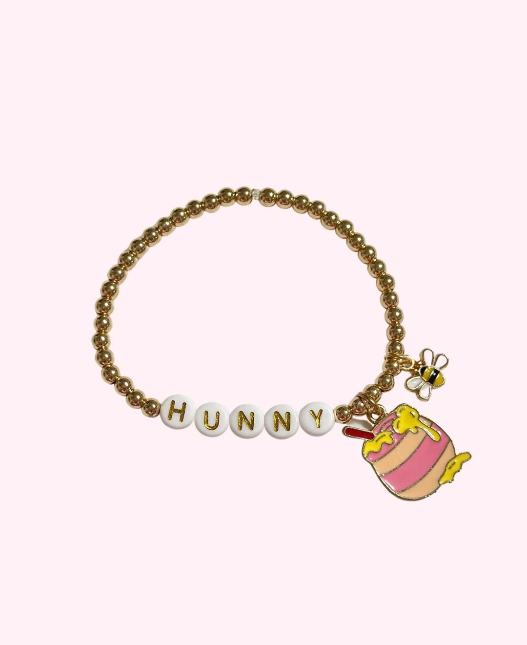 winnie the pooh hunny bracelet with bumble bee charm 14k gold fill beads | Etsy (US)