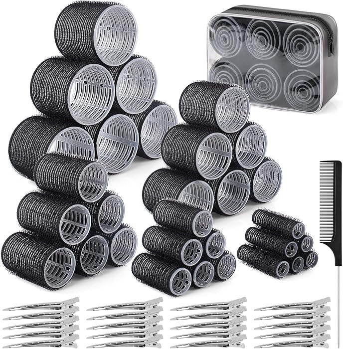 60 Stücke Lockenwickler Set, 5 Größen 60mm 48mm 36mm 25mm 15mm Hair Rollers mit 28 Stücke Ede... | Amazon (DE)