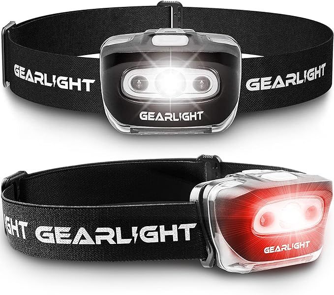 GearLight LED Headlamp 2-Pack - Lightweight, 7 Modes, Adjustable for Camping | Amazon (US)