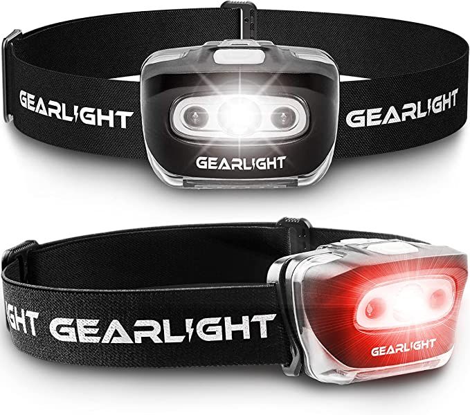 GearLight LED Head Lamp - Pack of 2 Outdoor Flashlight Headlamps w/ Adjustable Headband for Adult... | Amazon (US)