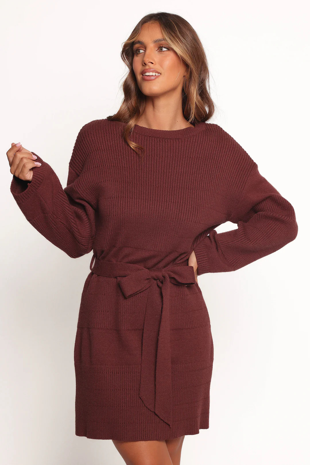 Lucca Mini Sweater Dress - Chocolate Brown | Petal & Pup (US)