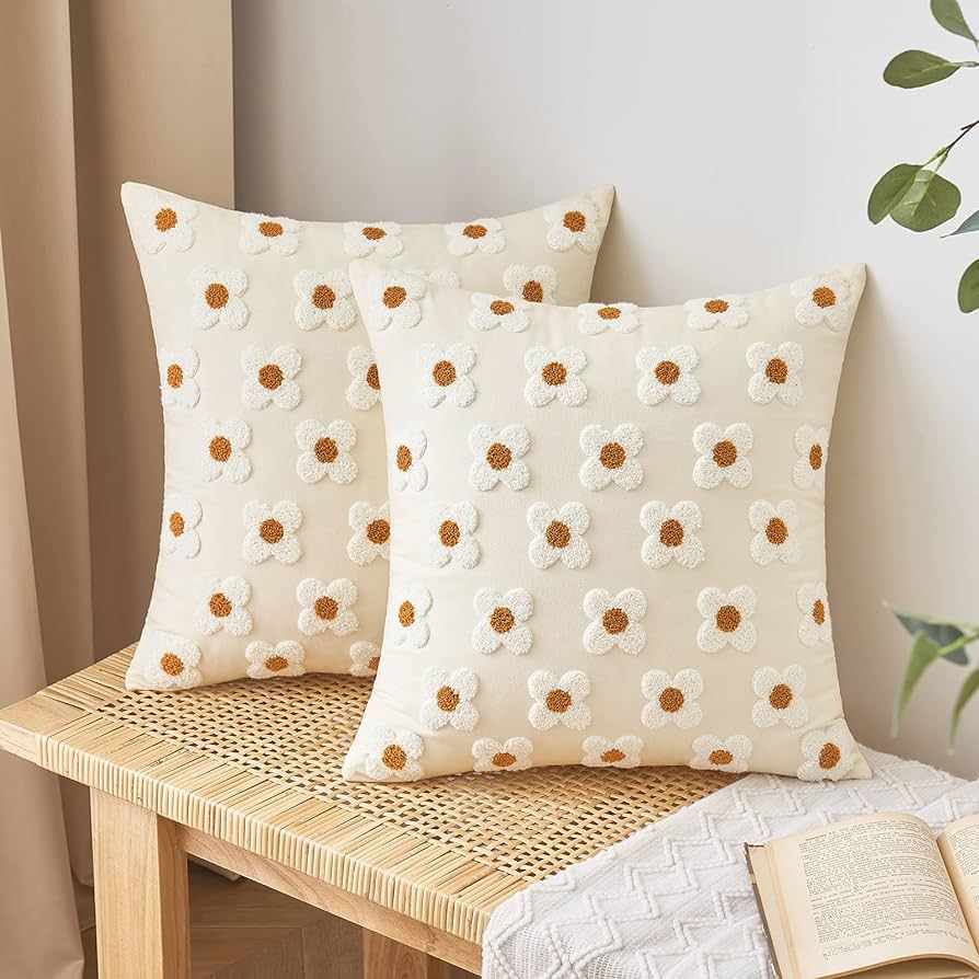 EMEMA Decorative Throw Pillow Covers Sun Flower Jacquard Pillowcase Cushion Case Squarefor Couch ... | Amazon (CA)