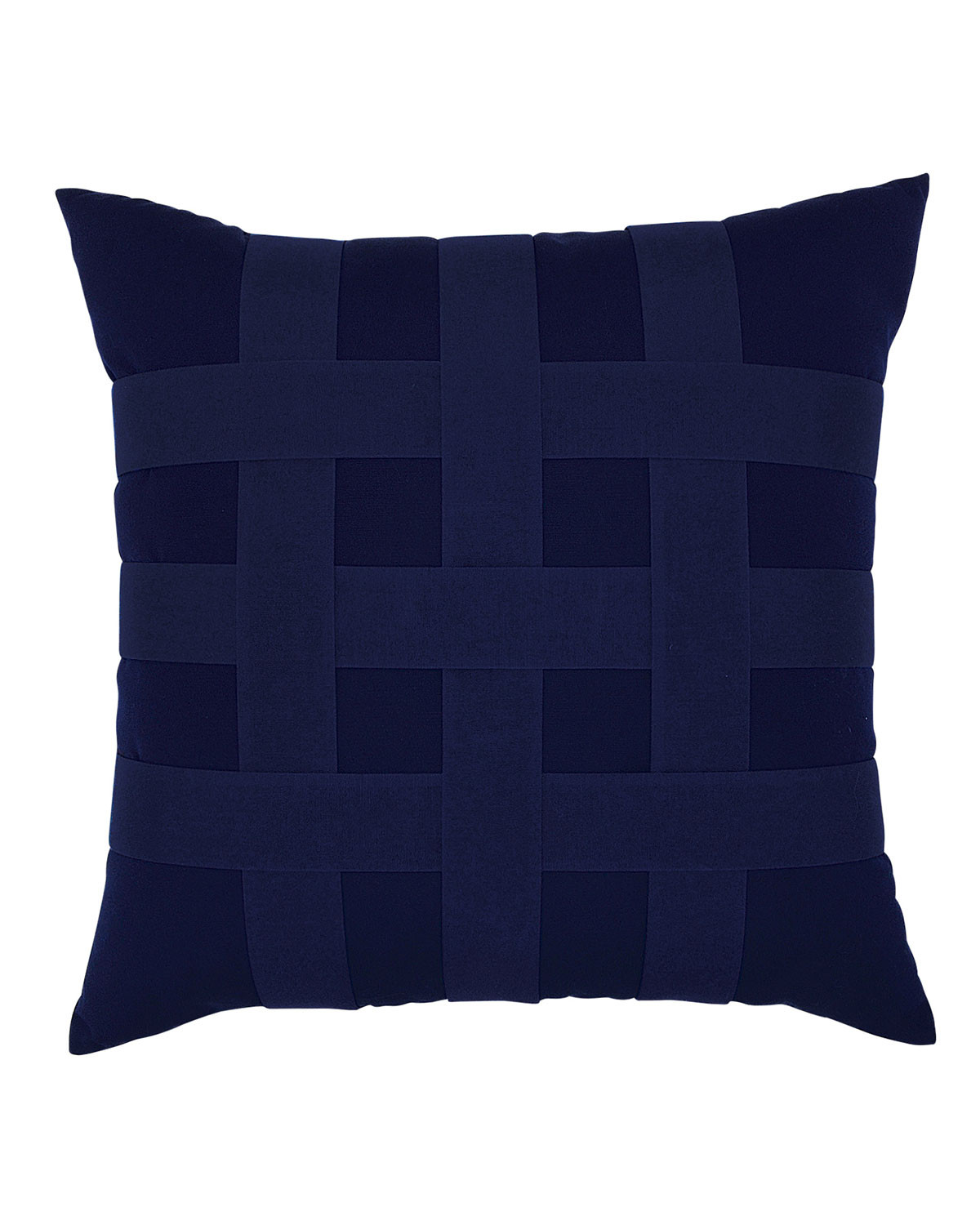 Basketweave Sunbrella Pillow, Navy | Horchow