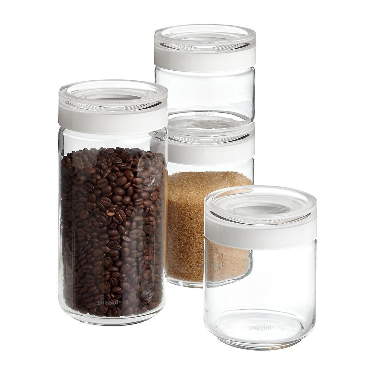 Guzzini Blanca Glass Canisters | The Container Store