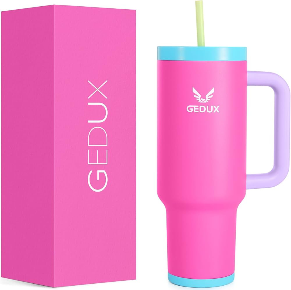 40oz Tumbler With Handle, 2-IN-1 Leak Proof Lid (Straw/Flip), Insulated Water Bottle, Stainless S... | Amazon (US)