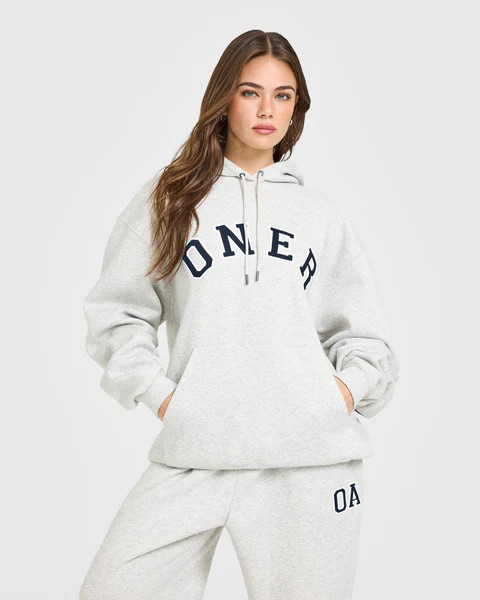 Foundations Oversized Oner Girlfriend Hoodie 
 Light Grey Marl | Oner Active (UK / US)