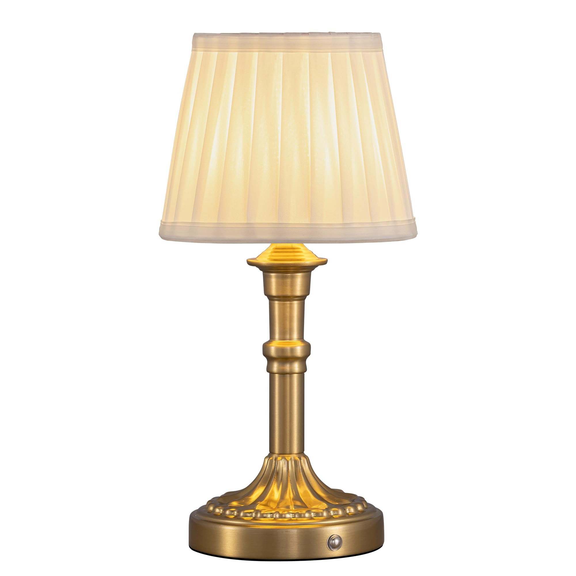 NEWSEE Rechargeable Cordless Table Lamp,Battery Operated Small Bedside Lamp with Fabric Shade,Ste... | Amazon (UK)