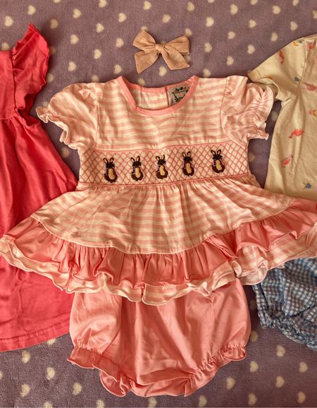 Spring outfit idea for girls! Featuring a little poppy co April bow and an Easter smocked dress! 
Girls style, girls fashion, toddler style, smocked outfit, easter outfit, preschooler, girls fashion 

#LTKkids #LTKSeasonal #LTKfamily