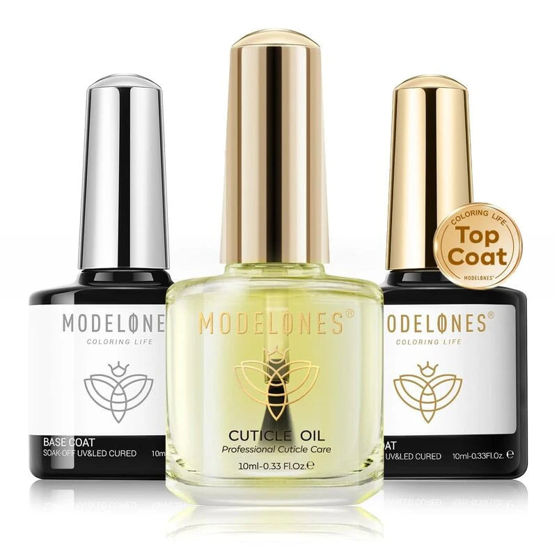 Cuticle Oil Nail Gel Top & Base Coat Set | Modelones | Modelones.com