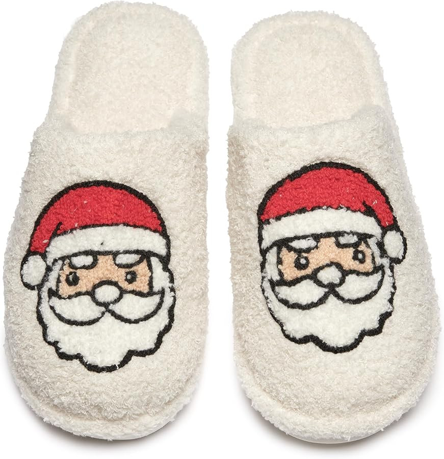 Funky Junque Women’s Fuzzy House Slippers – Cozy Indoor Outdoor Fluffy Clog Christmas Slipper... | Amazon (US)