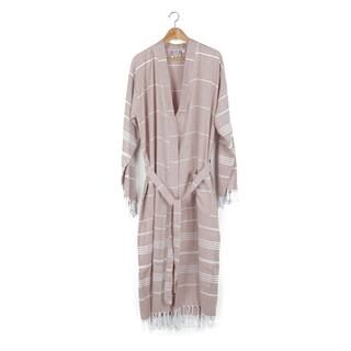 CONTEXT Peshtemal Brown Small 100% Organic Turkish Cotton Bath Robes PSH-BRS-BRW - The Home Depot | The Home Depot