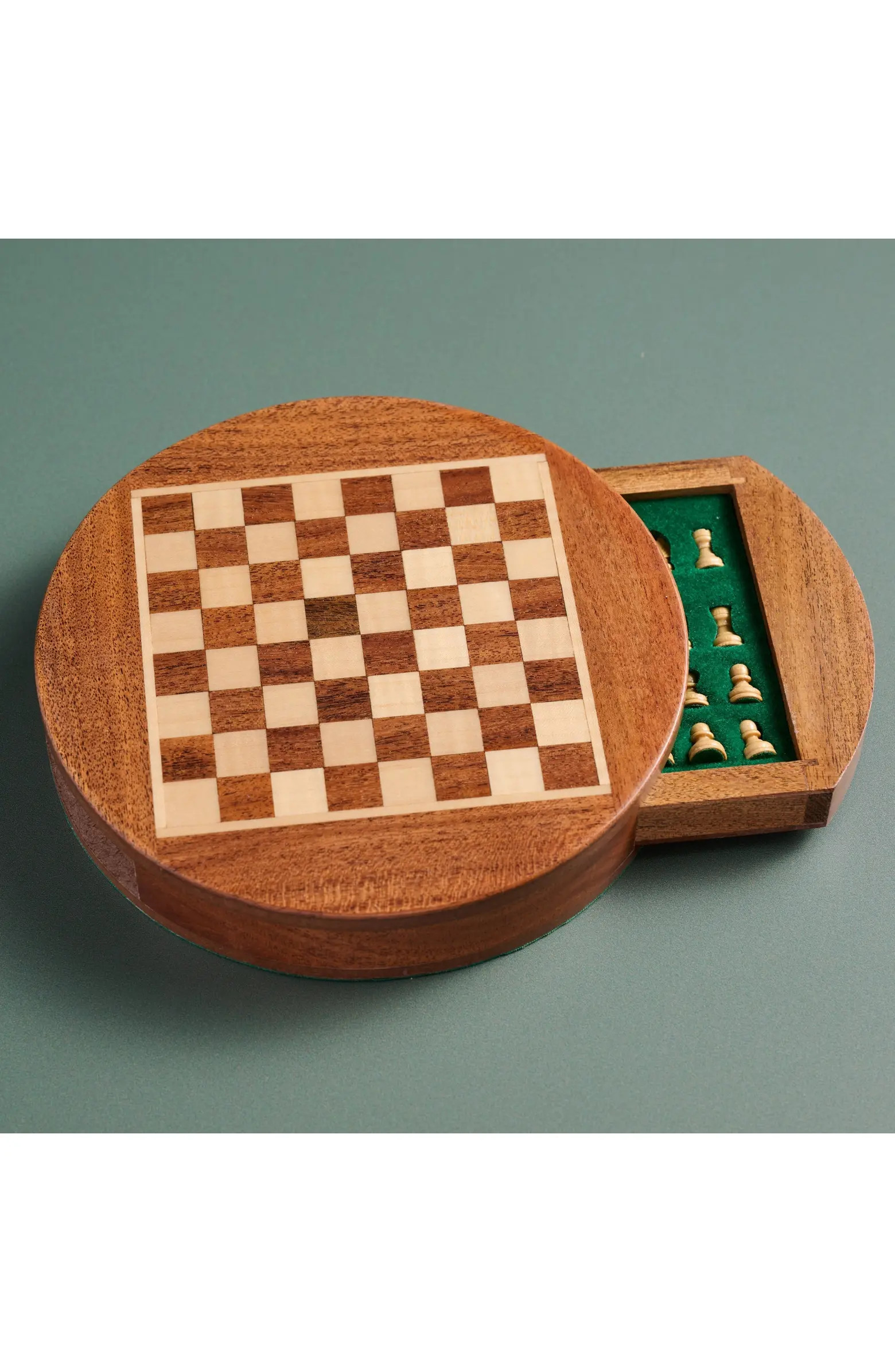 Ten Thousand Villages Acacia Wood Round Magnetic Chess Set | Nordstrom | Nordstrom