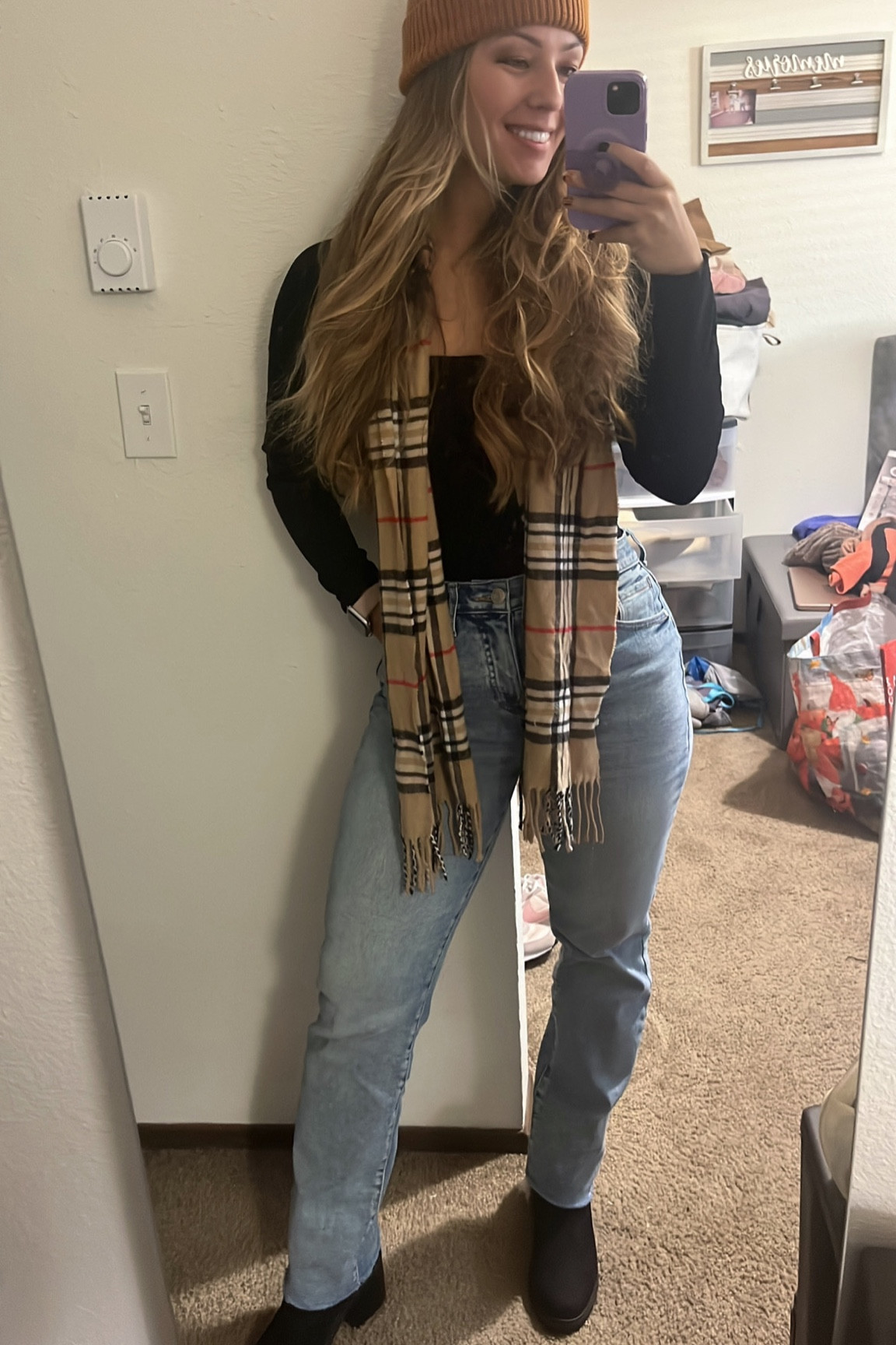 Pumpkin Patch fit!
This bodysuit from Old Navy is one of my favorites! Holds me in and is comfortable.
And of course I paired it with my favorite jeans from Amazon!

Fall outfit, straight leg jeans, beanie hat, scarf, black boots, black bodysuit, autumn outfit

#LTKfindsunder50 #LTKmidsize #LTKSeasonal
