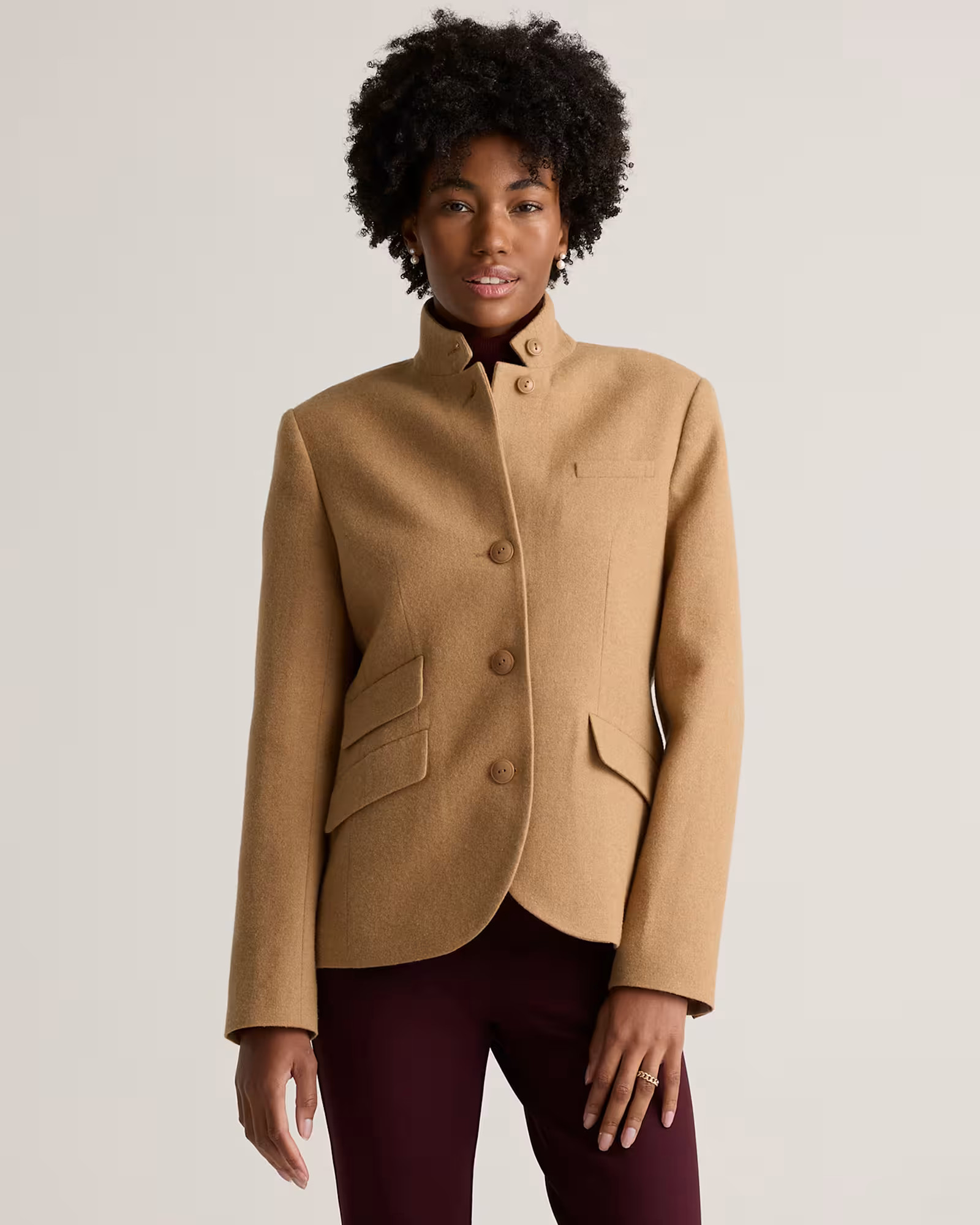 Italian Wool Stand Collar Blazer | Quince