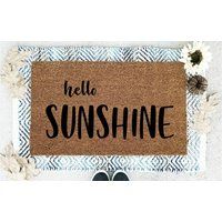 Hello Sunshine Doormat, Coir Summer Mat, Welcome Mat, Doormats, Custom Spring Doormat | Etsy (US)