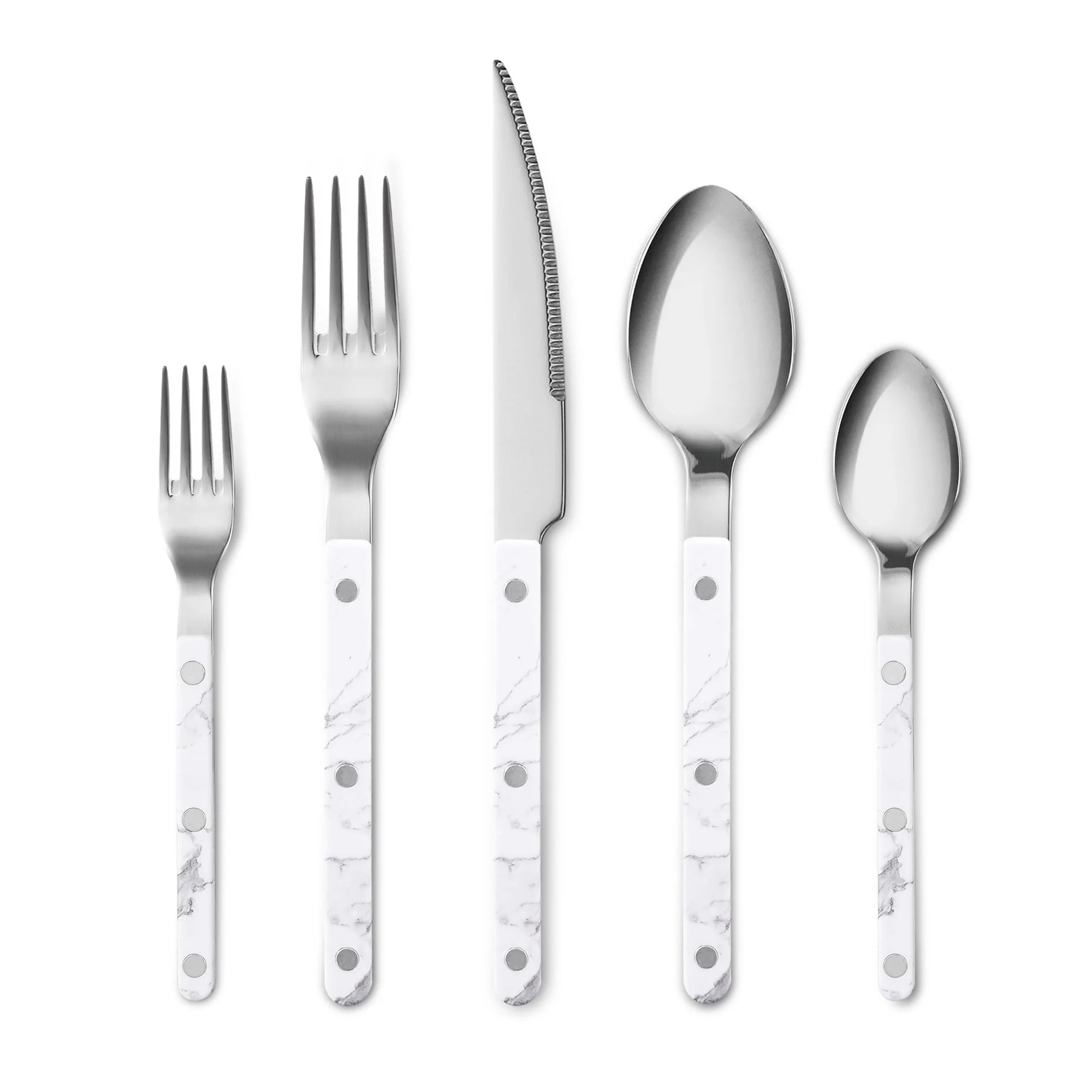 Carote 20PCS Flatware Sets for 4 , Silverware Set with White Handle, Durable Cutlery Set for Home... | Walmart (US)