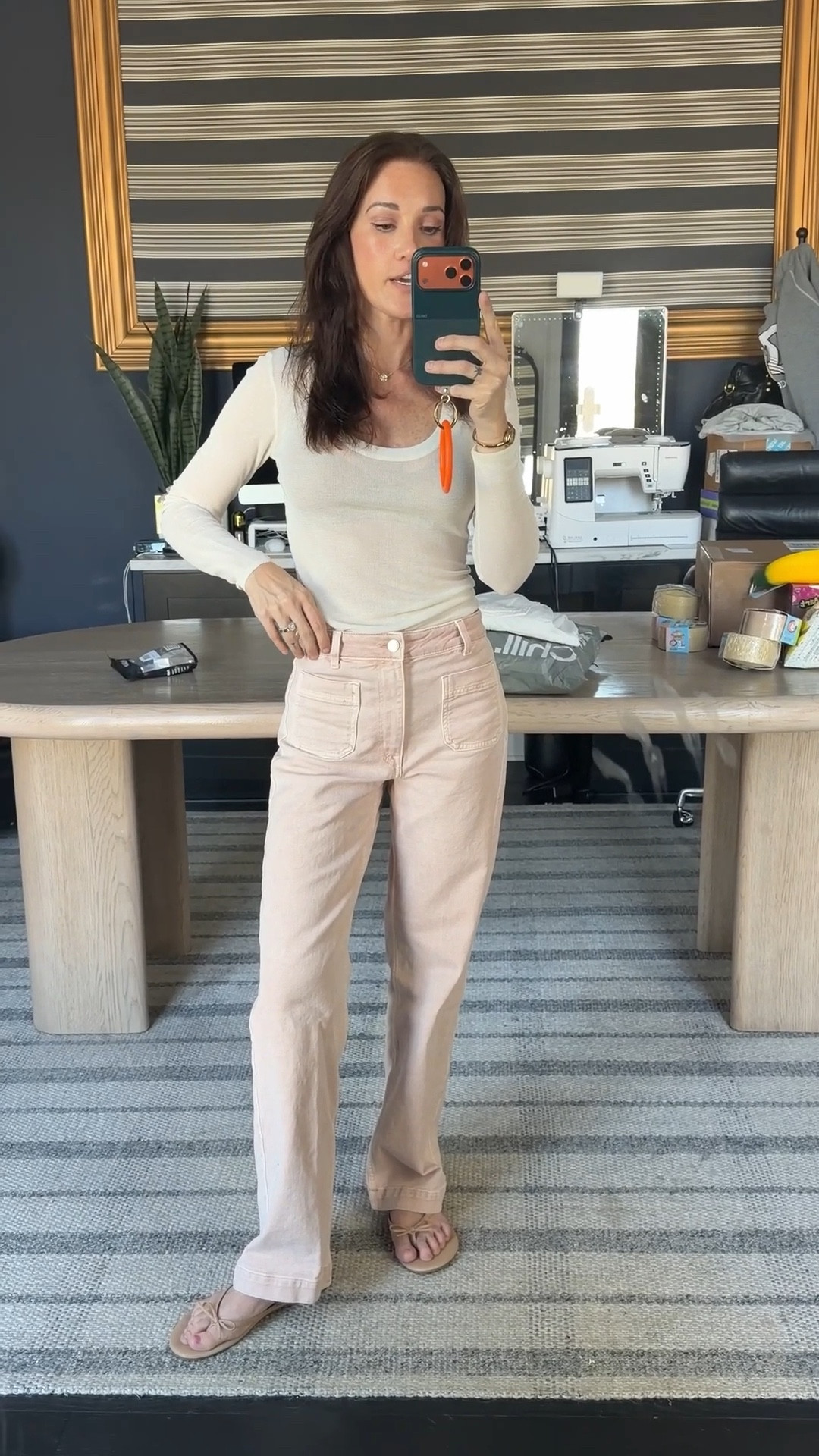 Wearing size 2 jeans
Small top 
9 flip flops 

#LTKOver40 #LTKgrwm #LTKootd