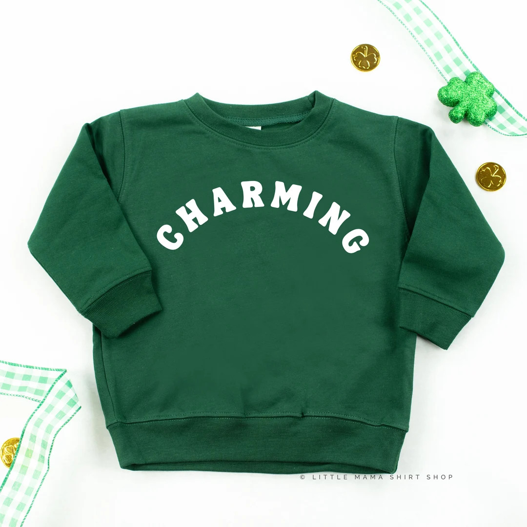 Charming © - Child Sweater - Forest Green | Infant Sweater | St Patricks Day Sweater | St Patty'... | Etsy (CAD)