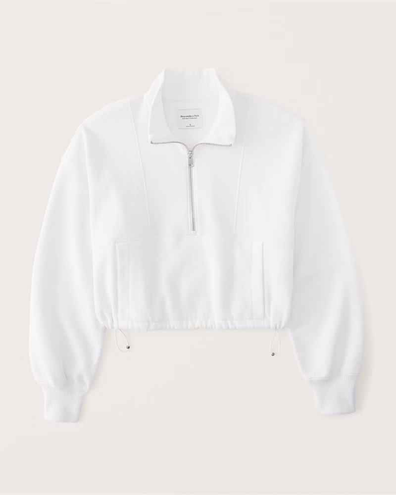 Women's Cinched Bungee Mockneck Half-Zip | Women's Tops | Abercrombie.com | Abercrombie & Fitch (US)