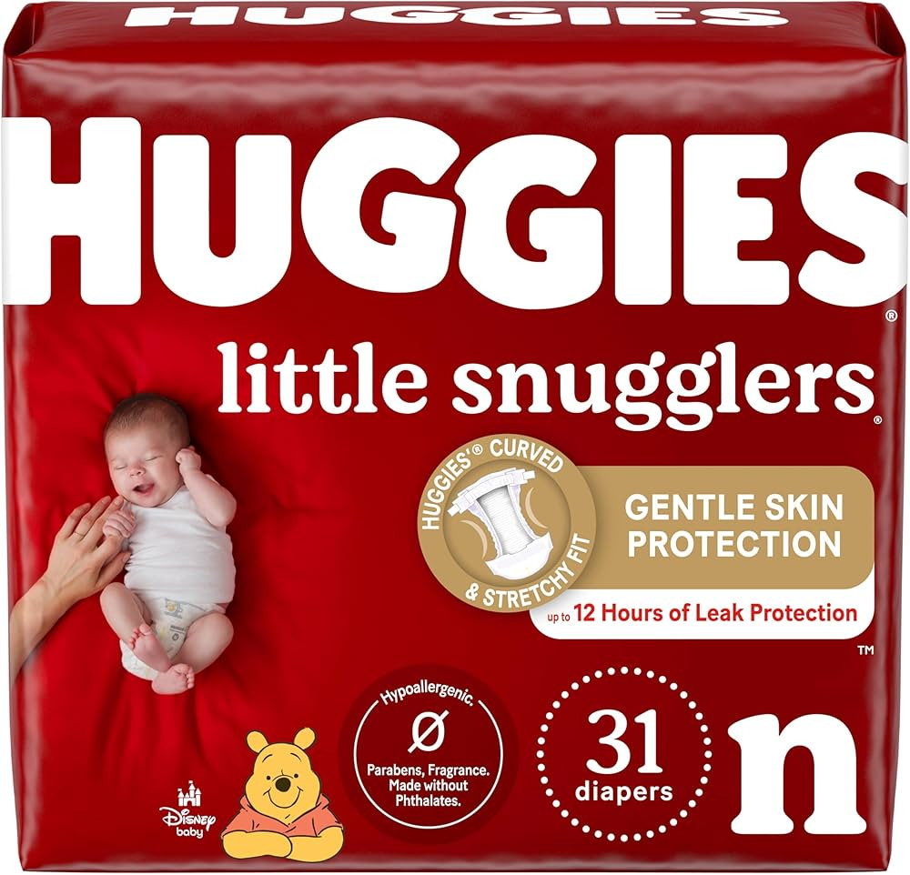 Huggies Little Snugglers Baby Diapers, Size Newborn (up to 10 lbs), 31 Ct, Newborn Diapers | Amazon (US)