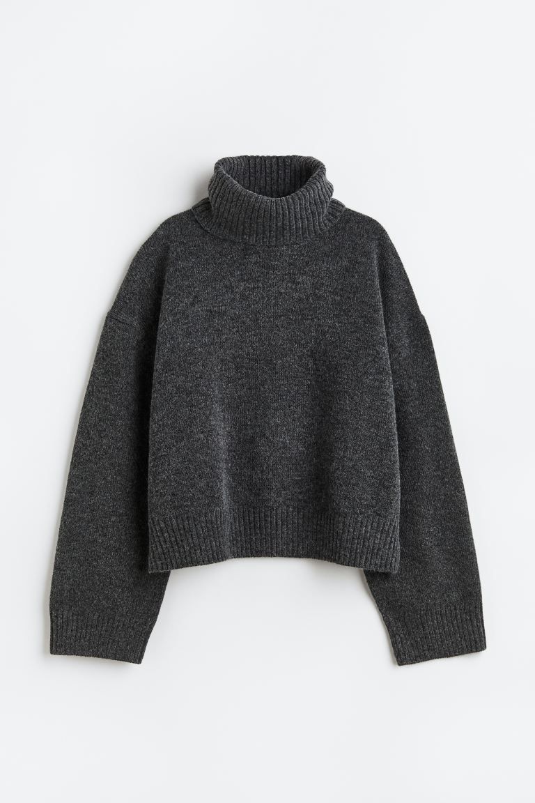 Oversized Turtleneck Sweater - Dark gray - Ladies | H&M US | H&M (US + CA)
