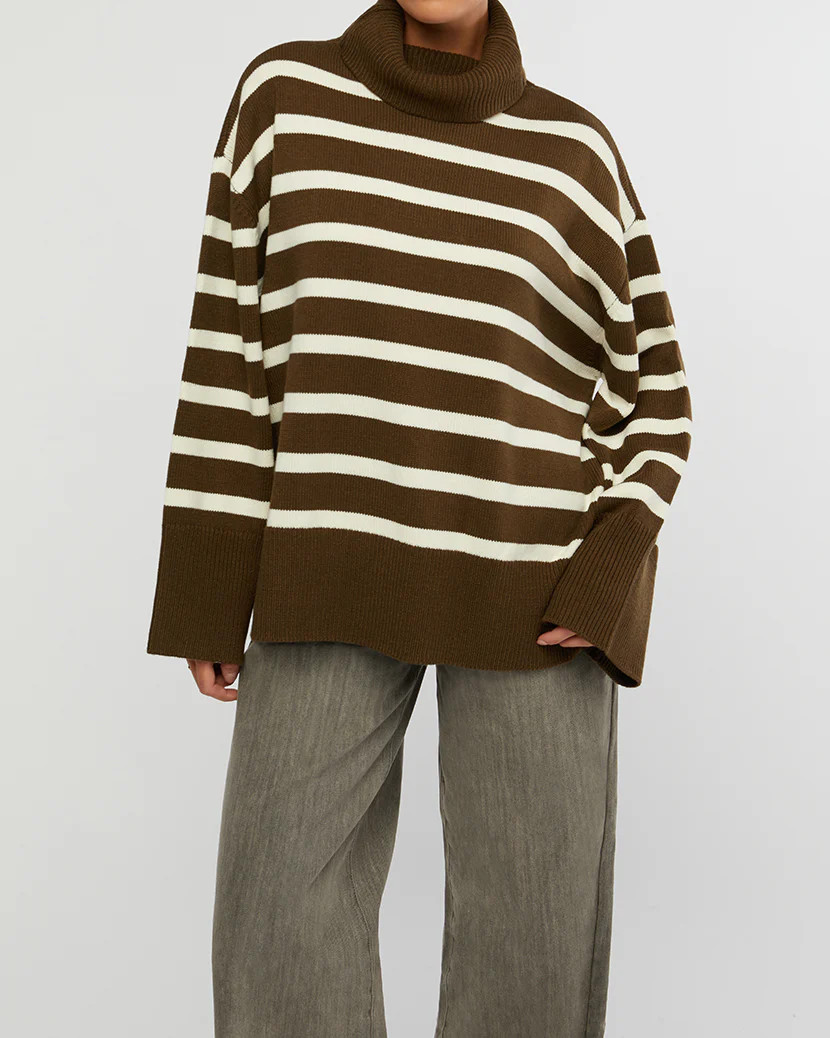Striped Turtle Neck Sweater | We Wore What