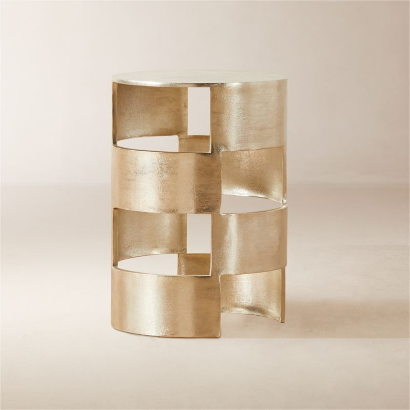 Jalousie Round Silver Cast Aluminum Side Table + Reviews | CB2 | CB2