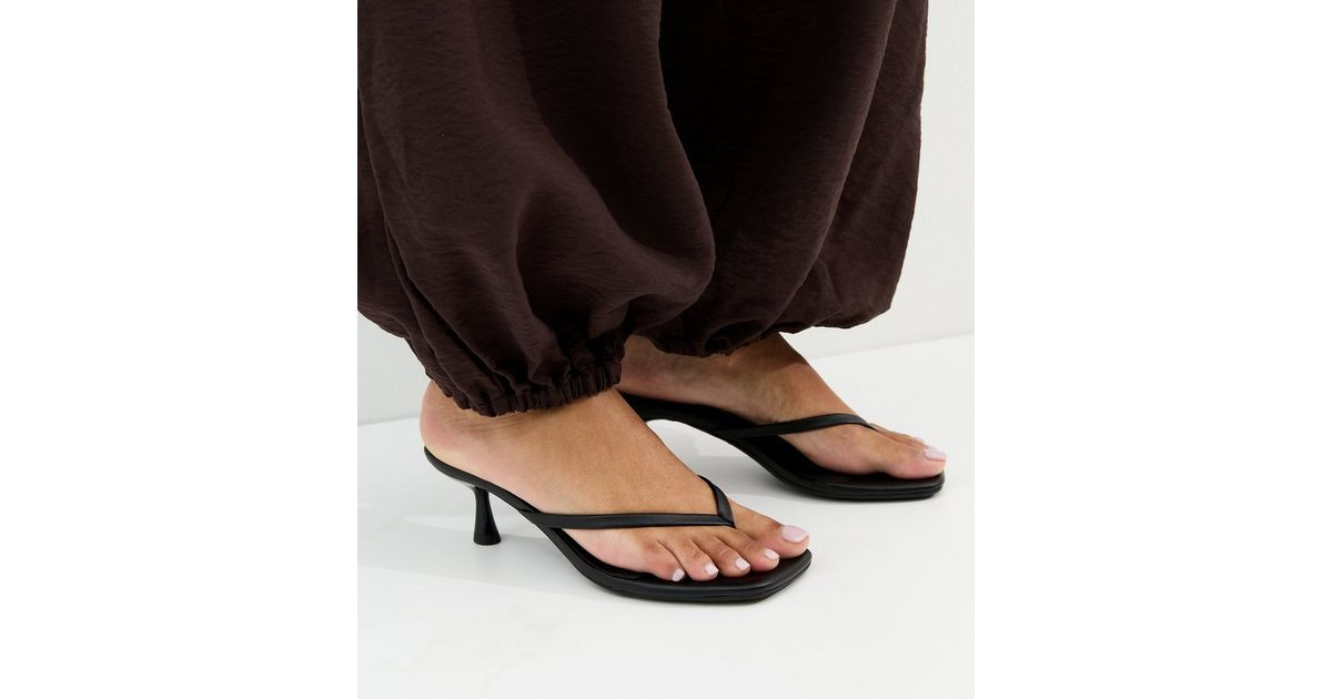Women's Black Faux Leather Toe Post Mules Vegan New Look | New Look (UK)