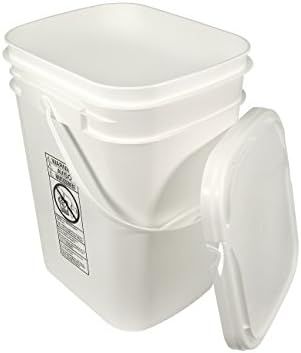 5.3 Gallon White Rectangular Bucket/Pail with Hinged Snap Lid | Amazon (US)