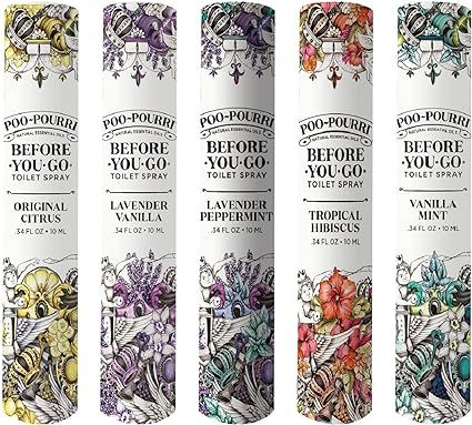 Poo-Pourri Before-You-Go Toilet Spray, In A Pinch Pack, Variety Travel Size 10 mL - Original Citr... | Amazon (US)