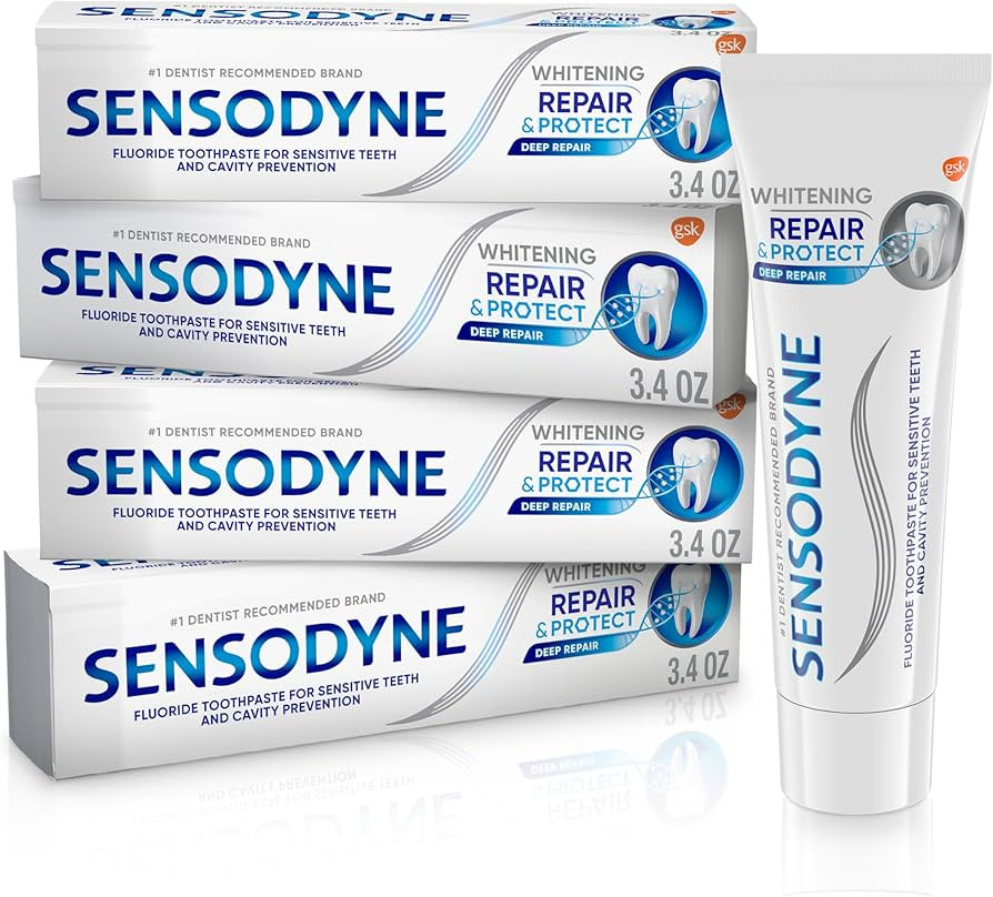 Sensodyne Repair and Protect Whitening Toothpaste, Toothpaste for Sensitive Teeth and Cavity Prev... | Amazon (US)