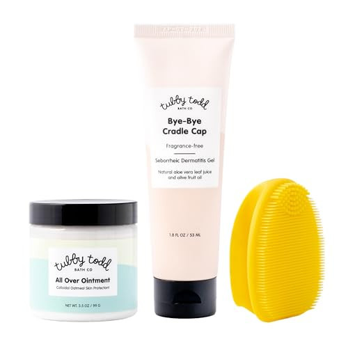 TUBBY TODD Cradle Cap Baby Hair Treatment Kit - Includes Bye-Bye Cradle Cap Gel, Cradle Cap Silicone Brush, & 3.5oz All Over Ointment - Gentle for Babies’ Sensitive Skin | Amazon (US)