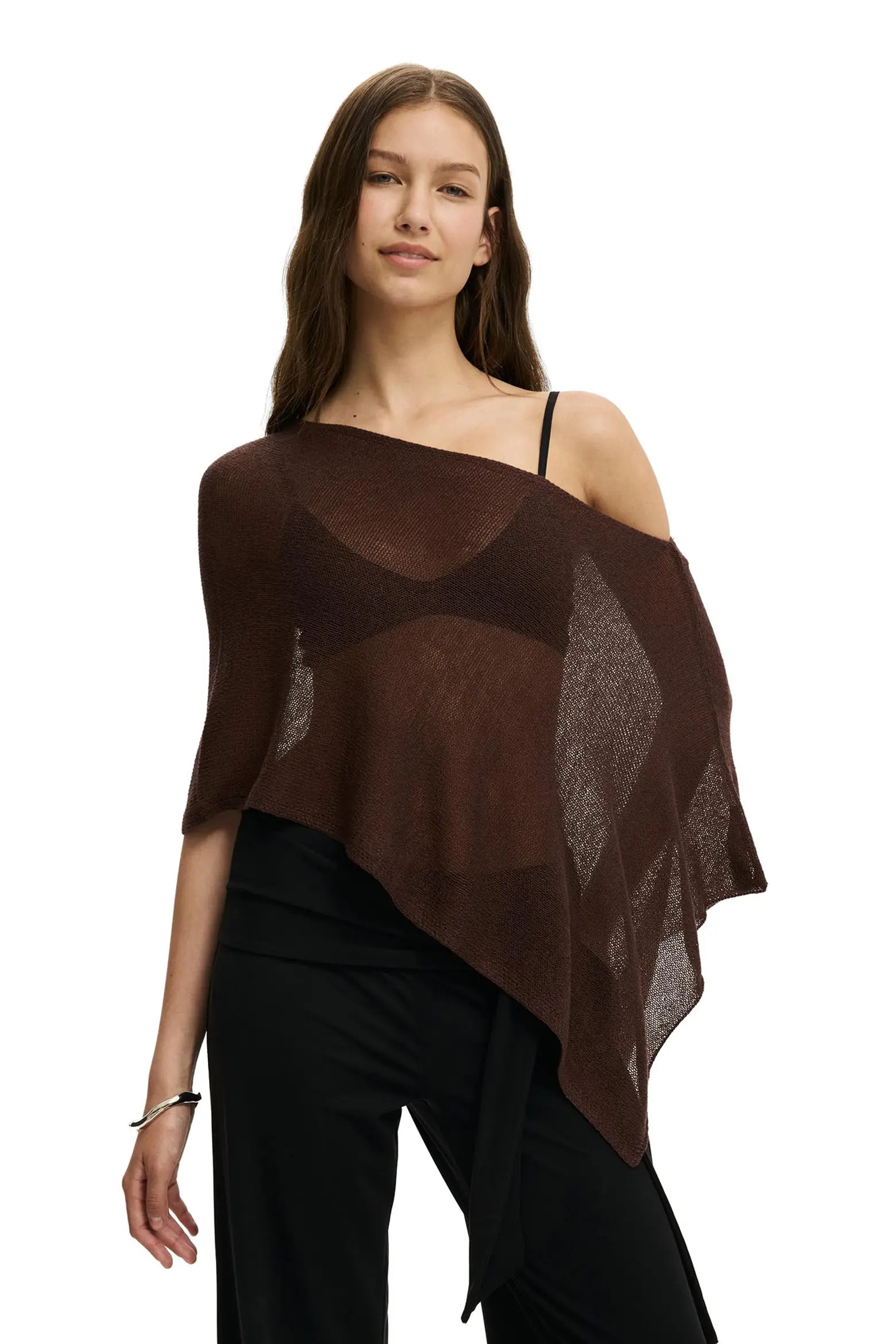 Women's Sheer Knit Poncho (Women) | Nordstrom | Nordstrom