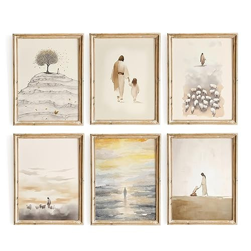 ESSEN Life Christian Wall Art Set of 6, Jesus Wall Decor, Bible Stories Scripture Wall Art, Christian Wall Decor, Christian Home Decor, Christian Gifts for Women (11"x14" UNFRAMED) | Amazon (US)